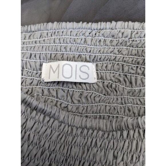 Mois Small Strapless Mini Dress Grey Smocked Shirred Hourglass Sleeveless Party - Picture 7 of 7